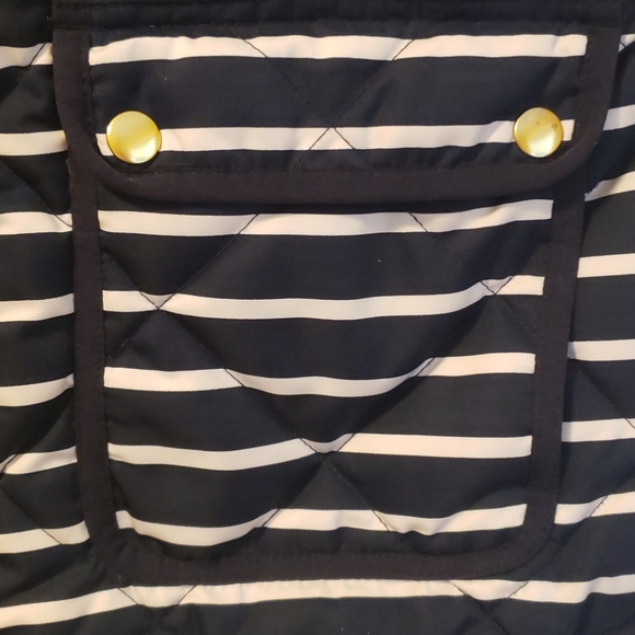 J.Crew Navy Striped Down Vest Sz S - Picture 5 of 6